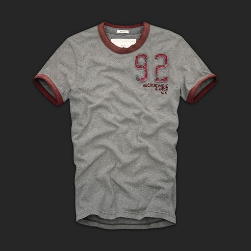 Abercrombie Fitch Hombres De Cuello Redondo Corto Remera AF5136